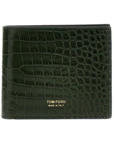 Tom Ford Embossed Bifold Wallet - Green