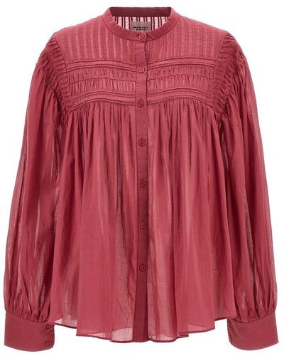 Isabel Marant Plalia Ruched Blouse - Red