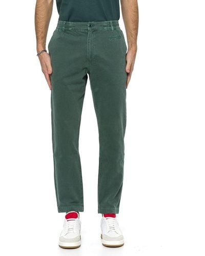Moschino Log Embroidered Tapered Slim-fit Jeans - Green