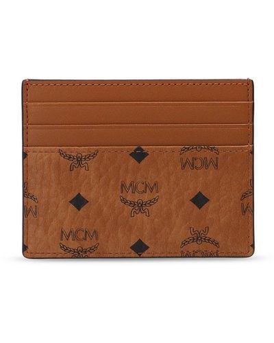 Mcm (Cognac Money Clip Wallet in Visetos Original)