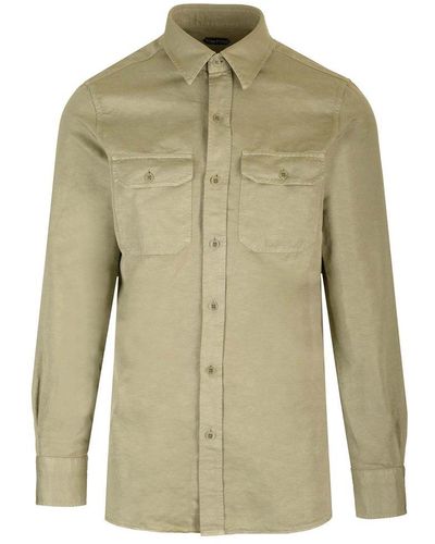 Tom Ford Pocket Patch Long-sleeved Shirt - Green