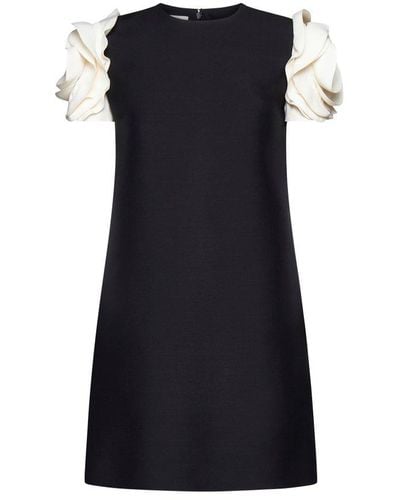 Valentino Crepe Couture Short-sleeved Dress - Black