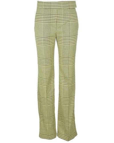 Alexandre Vauthier Chequered Straight-leg Tailored Trousers - Green