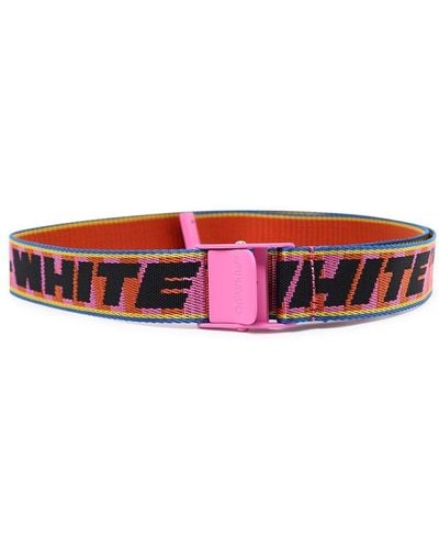 Off-White c/o Virgil Abloh Industrial Logo Knit Buckle Belt - Red