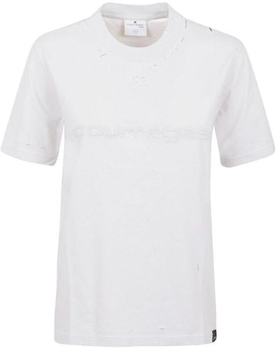 Courreges Distressed Dry Jersey T-shirt - White
