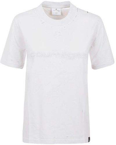 Courreges Distressed Dry Jersey T-shirt - White