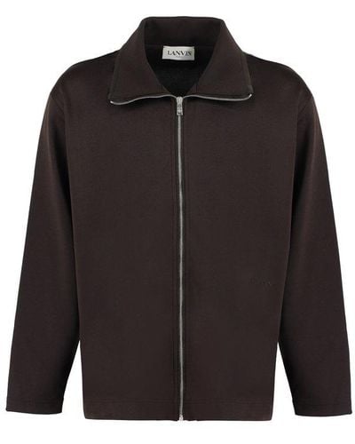 Lanvin Stand Up Collared Zipped Jacket - Black