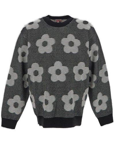 KENZO Flower Spot Crewneck Sweater - Gray