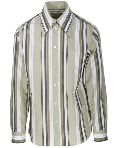 Bottega Veneta Striped Long-sleeved Shirt - Grey