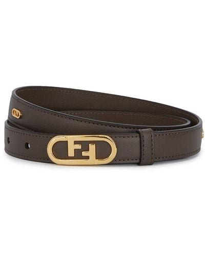Fendi O'lock Stud-detailed Buckle Belt - Brown