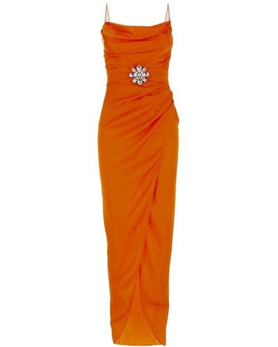 Alessandra Rich Embellished Sleeveless Dress - Orange