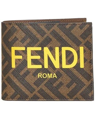 Fendi Logo Printed Bifold Wallet - Metallic