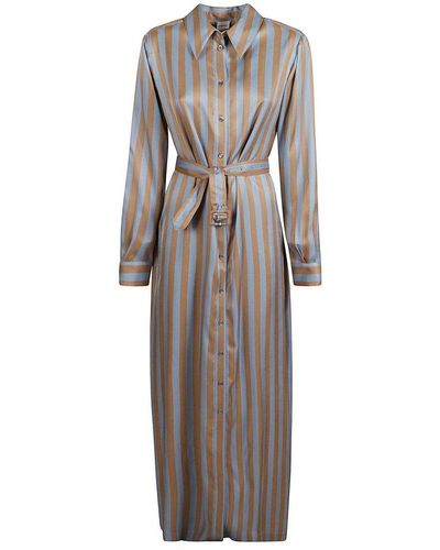 Aspesi Stripe Print Long Dress - Grey