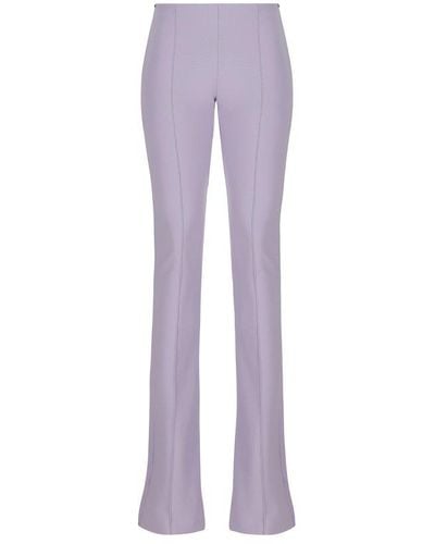 Sportmax Mid-rise Flared Trousers - Purple
