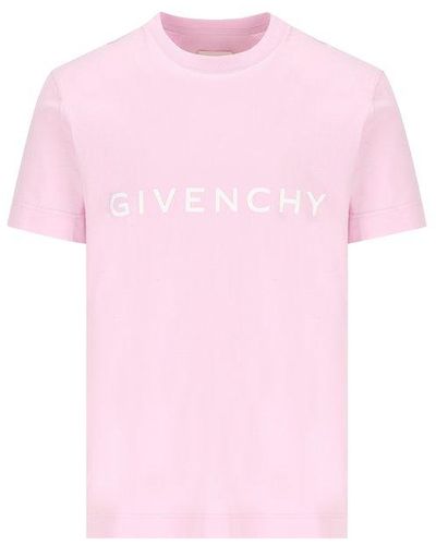 Givenchy Logo Printed Crewneck T-shirt - Pink