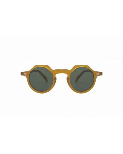 Lesca Yoga Round Frame Sunglasses - Green