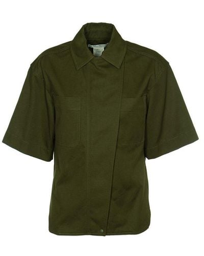 Max Mara Button Detailed Short-sleeved Top - Green