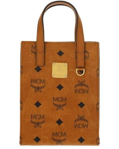 MCM Klassik Mini Top Handle Bag - Brown