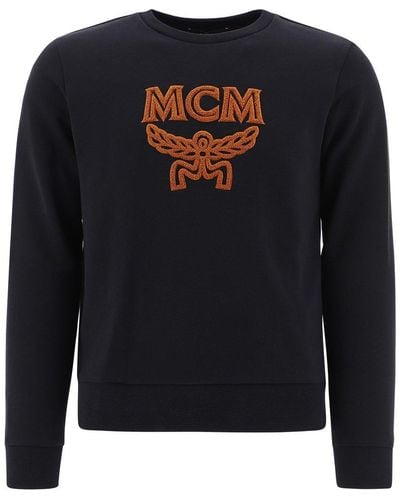 MCM Logo Embroidered Crewneck Sweater - Black