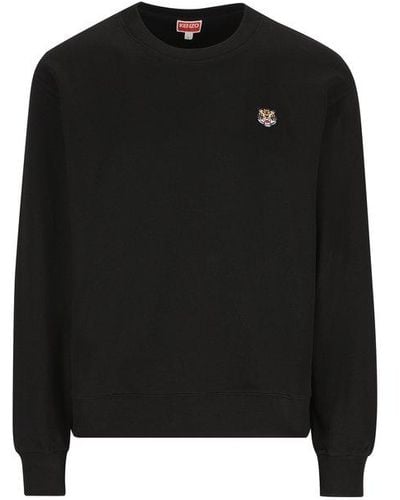 KENZO Lucky Tiger Embroidered Crewneck Sweatshirt - Black