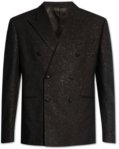 Versace Double-breasted Blazer, - Black