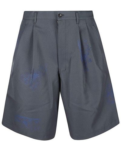 Comme des Garçons Paint-effect Printed Bermuda Shorts - Grey