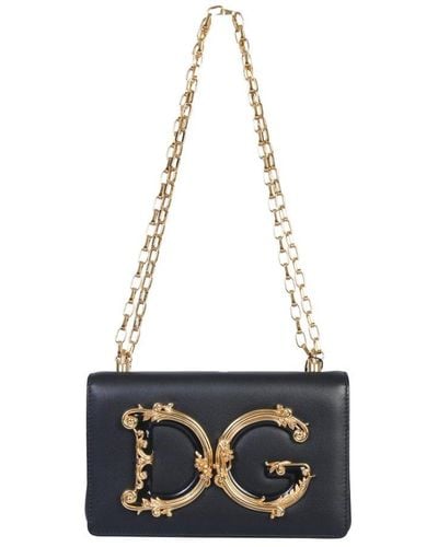 Dolce & Gabbana Nappa Leather Dg Girls Shoulder Bag - White
