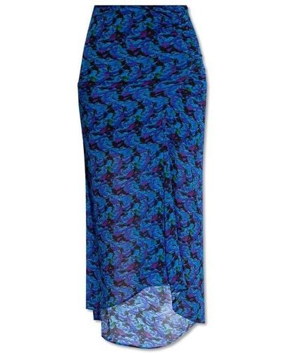 IRO 'neptune' Skirt With Floral Motif, - Blue