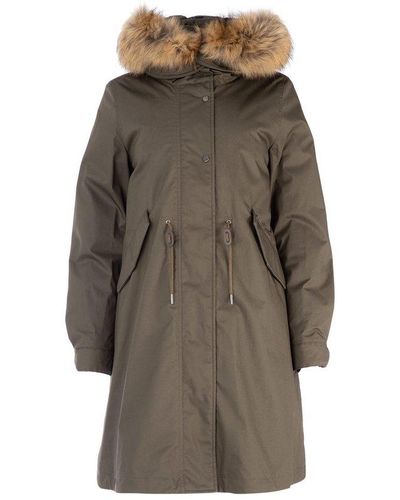 Woolrich Drawstring Detailed Hooded Parka - Green