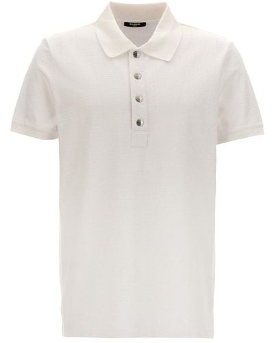 Balmain Short-sleeve Polo Shirt - White