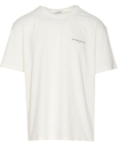 ih nom uh nit Logo Printed Crewneck T-shirt - White