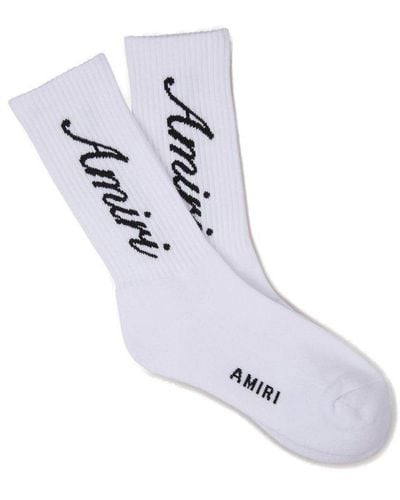 Amiri Jacquard Logo Socks - White
