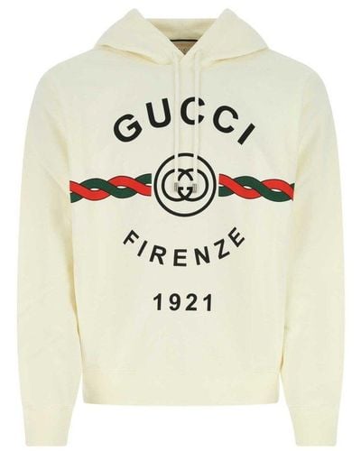 Gucci Logo-print Cotton-jersey Hoodie - White