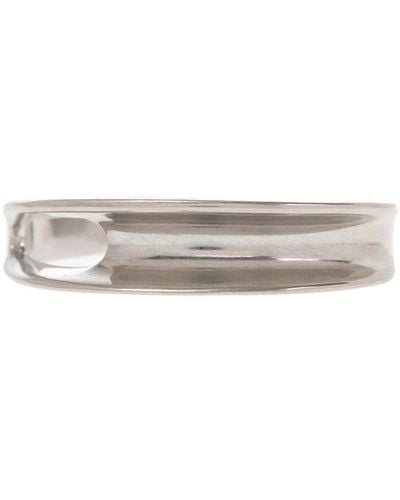 Ferragamo Asymmetric Logo Engraved Bracelet - Metallic