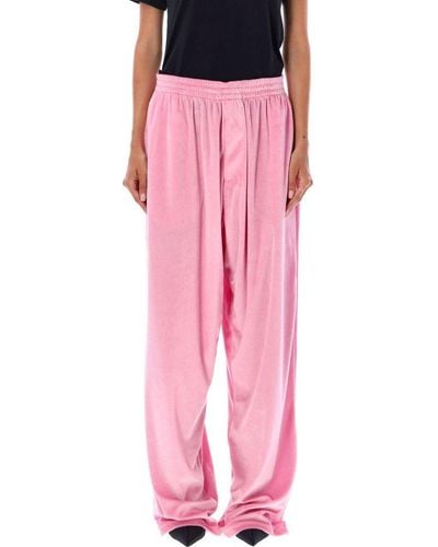 Balenciaga Velvet Baggy Trousers - Pink