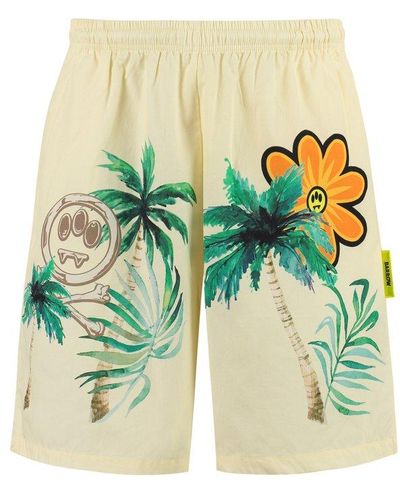 Barrow S Palm Tree-printed Knee-length Track Shorts - White