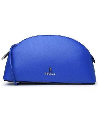 Furla Logo Plaque Zip-up Clutch Bag - Blue