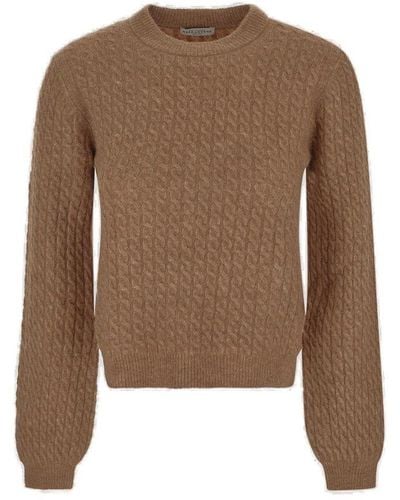 Ballantyne Crewneck Knitted Sweater - Brown