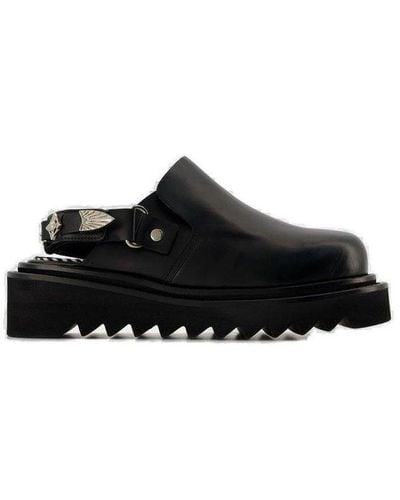 Toga Buckled Round-toe Ankle-strap Flat Mules - Black