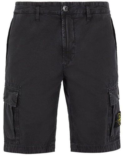 Stone Island Logo Patch Cargo Shorts - Gray