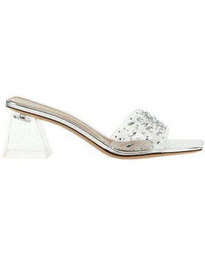 Gianvito Rossi Embellished Square-toe Heeled Sandals - White