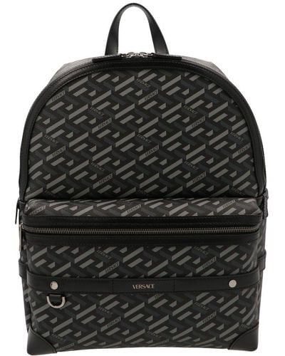 Versace La Greca Signature Backpack - Black