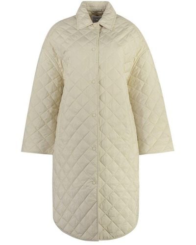 Totême Padded Diamond-quilted Cocoon Coat - Natural