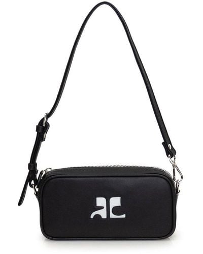 COURREGES Courrèges Heritage Crossover-Strap Shoulder Bag - Black for Women