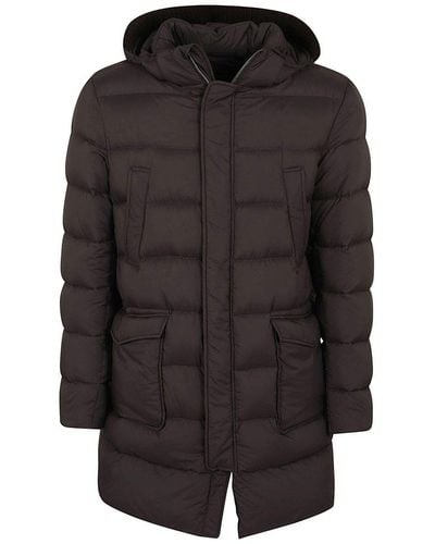 Herno Quilted Padded Hooded Down Jacket - Black