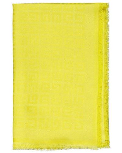 Givenchy 4g Motif Fringed Shawl - Yellow