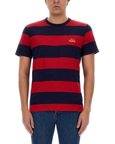 Woolrich Striped T-Shirt - Red
