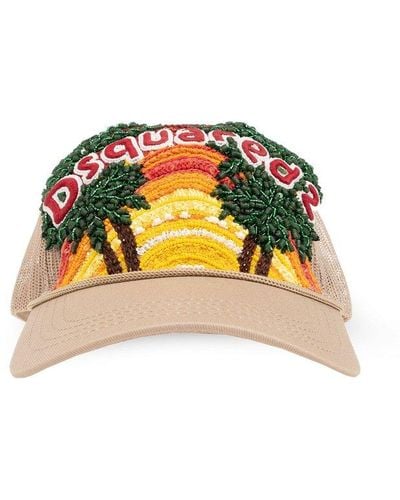 DSquared² Motif Embroidered Baseball Cap - Natural