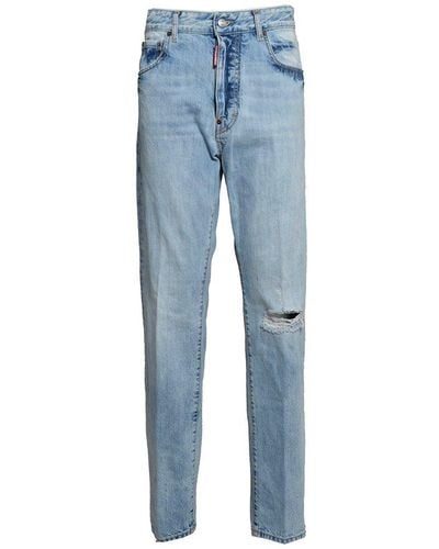 DSquared² Distressed Light Palm Beach Wash 642 Jeans - Blue