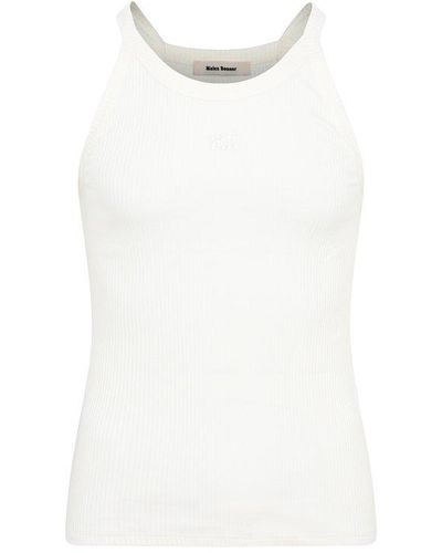 Wales Bonner Logo-embroidered Crewneck Ribbed Tank Top - White